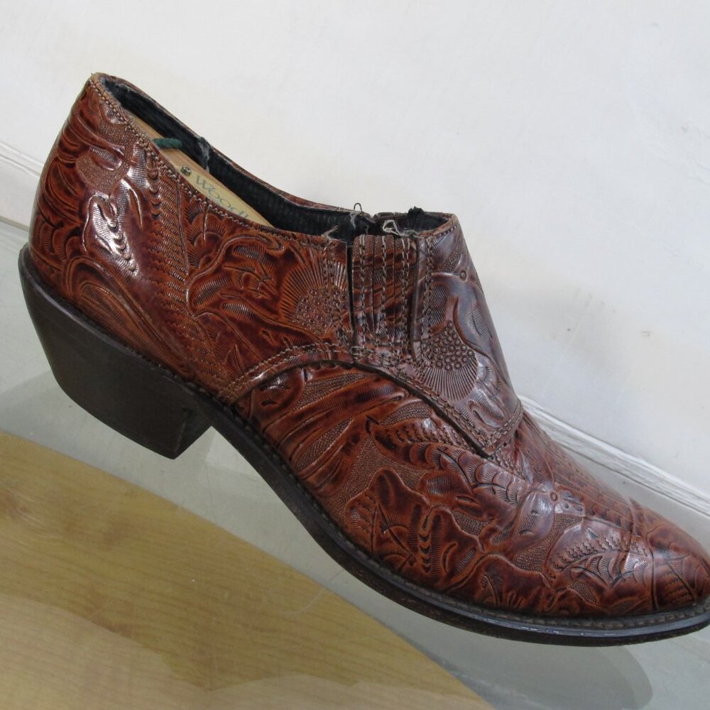 Code West Women's Western Ankle Booties Red Leather Size 7
